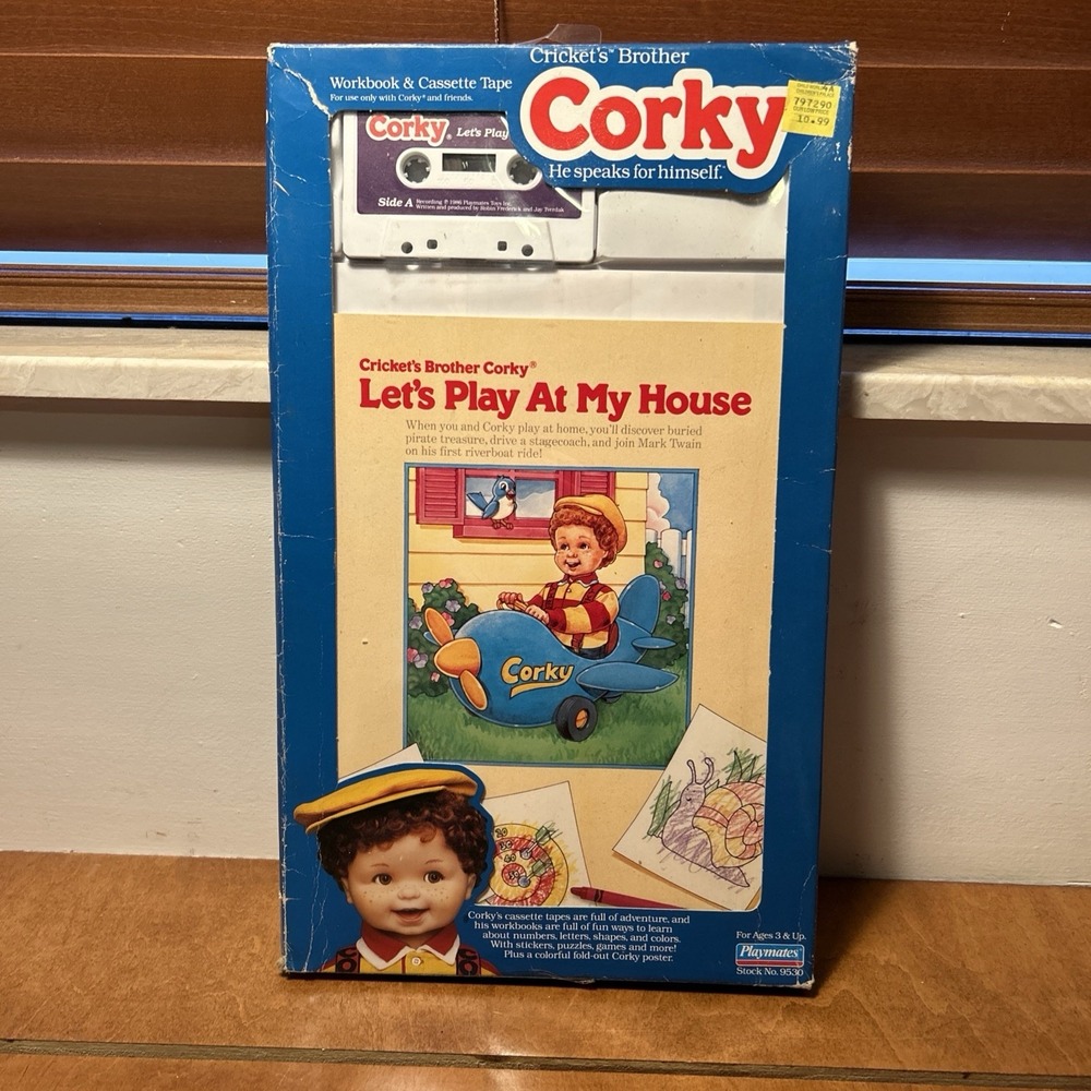 Corky Talking Doll Tape And Book Set  Let's Play At My House NIB
